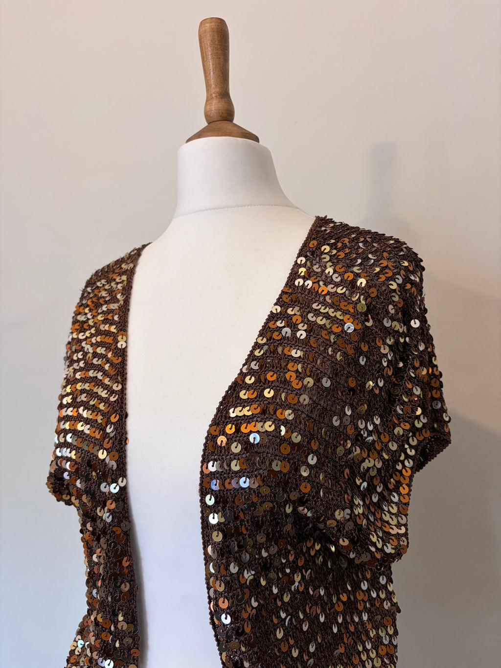 Gold sequin bolero/shrug