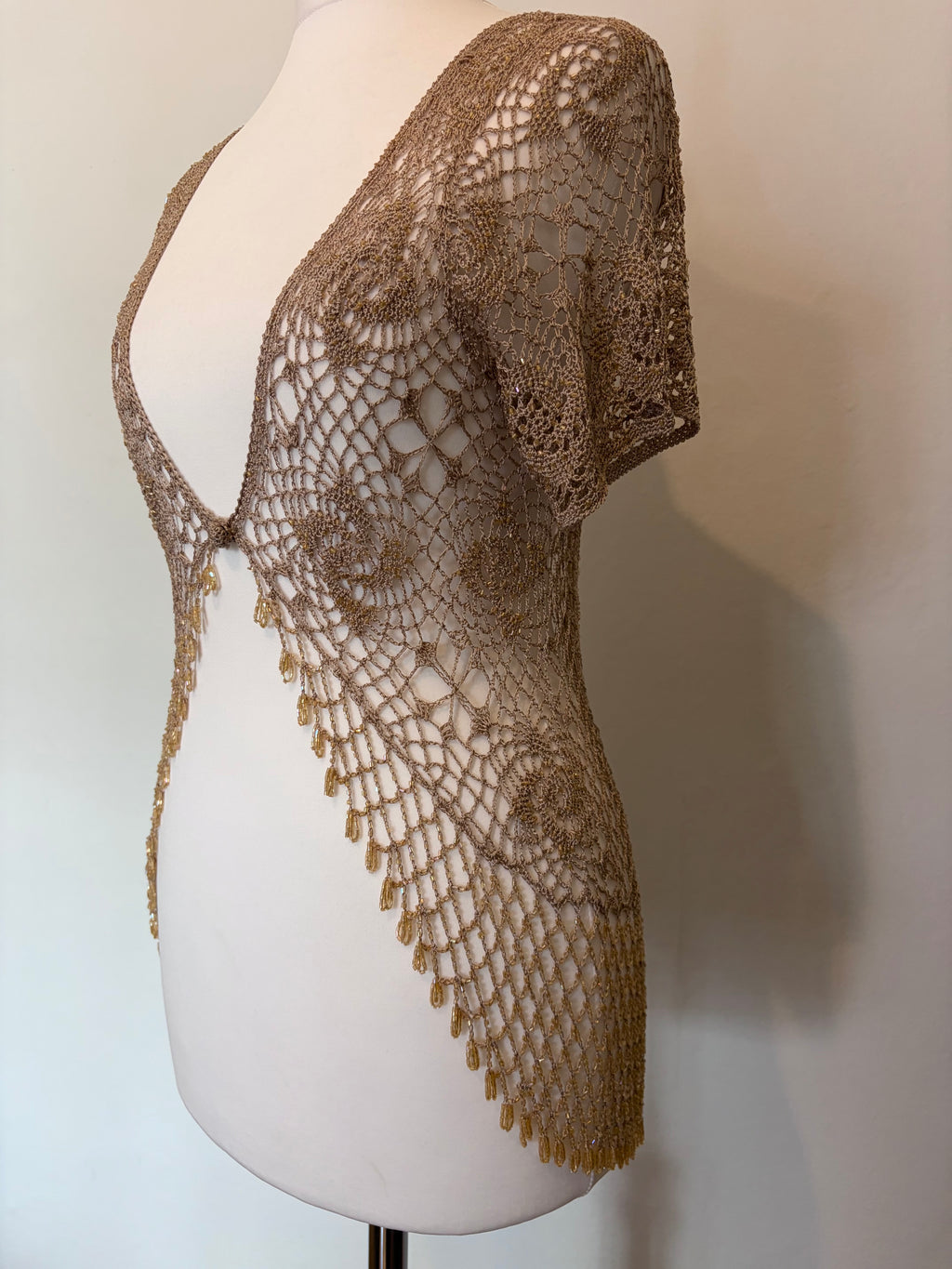 Beaded crochet bolero