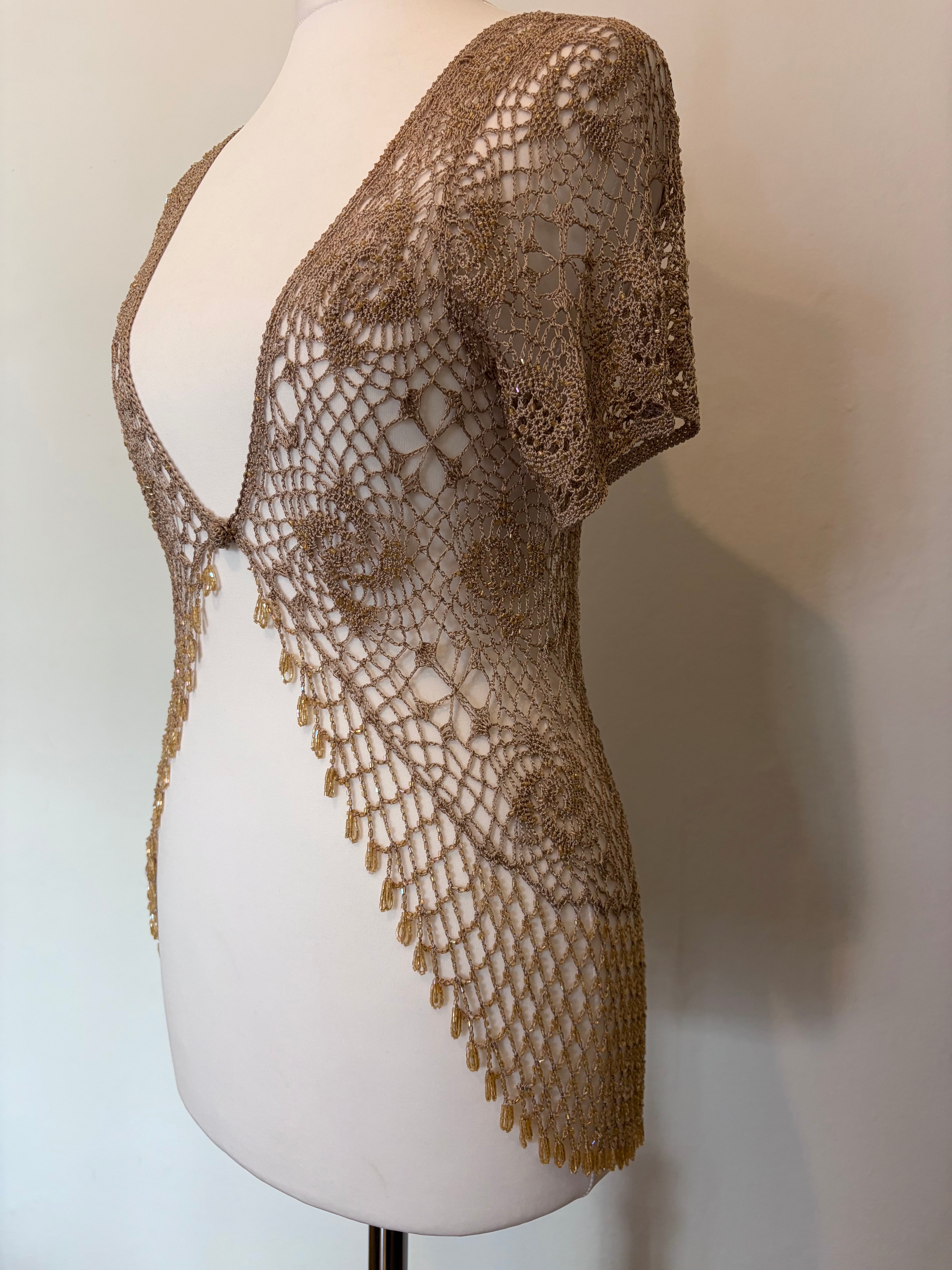 Beaded crochet bolero
