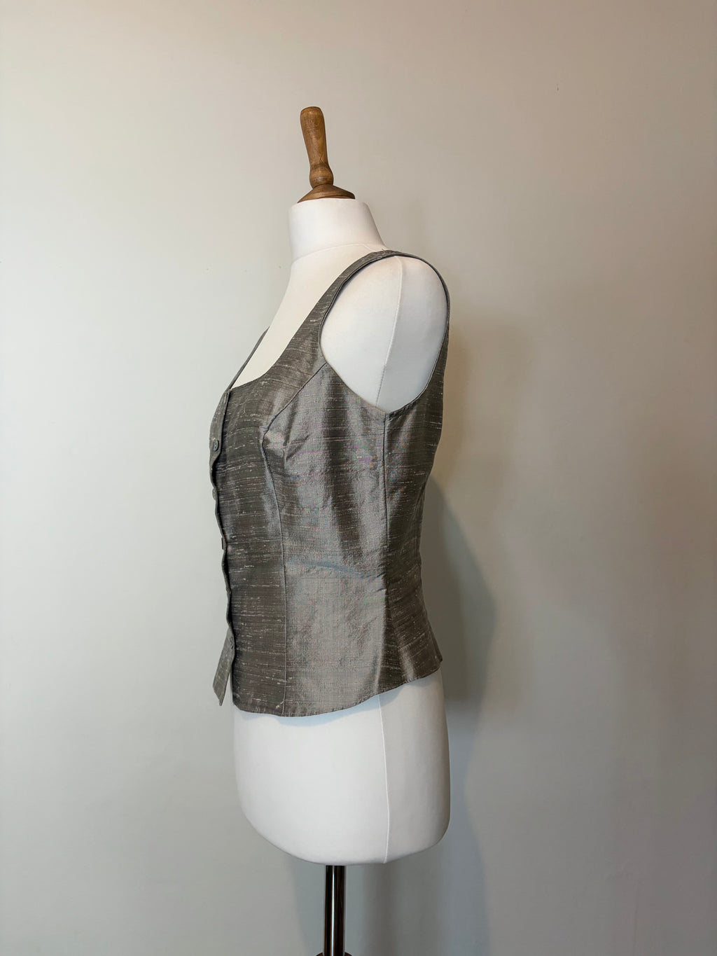 100% silk silver top