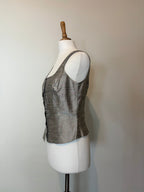 100% silk silver top