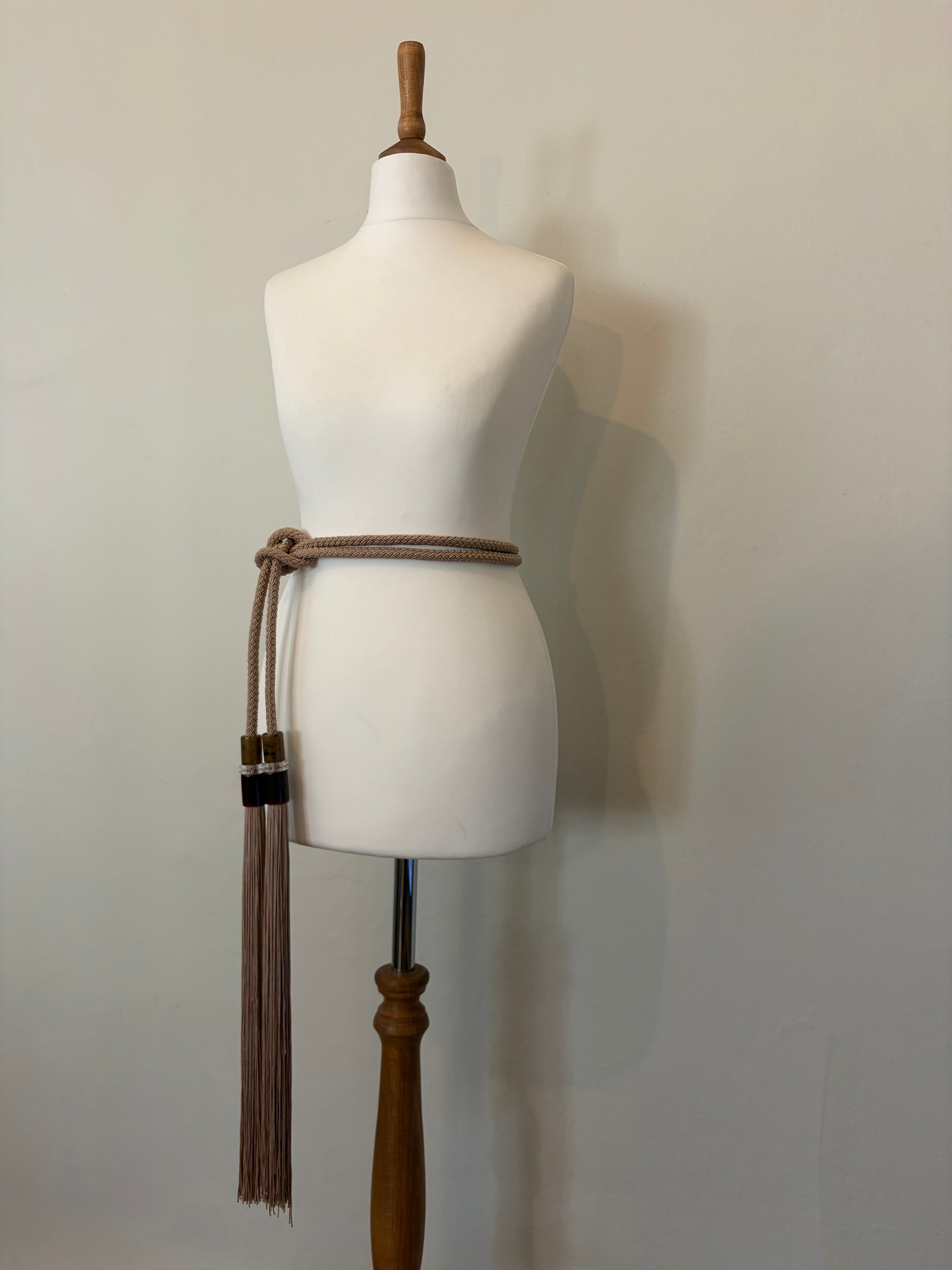 Max Mara beige tassel rope belt – runway piece
