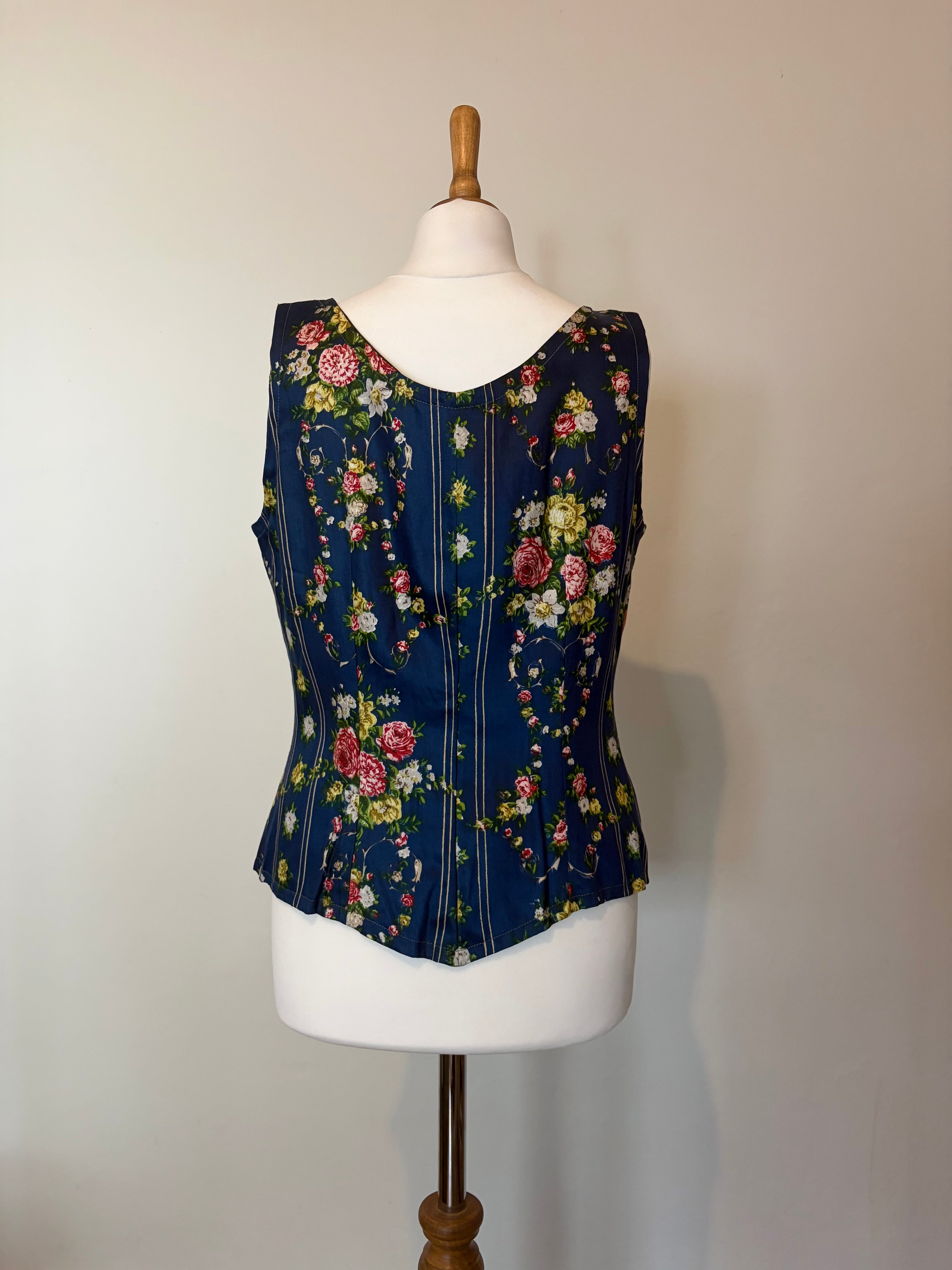 Vintage floral corset style top
