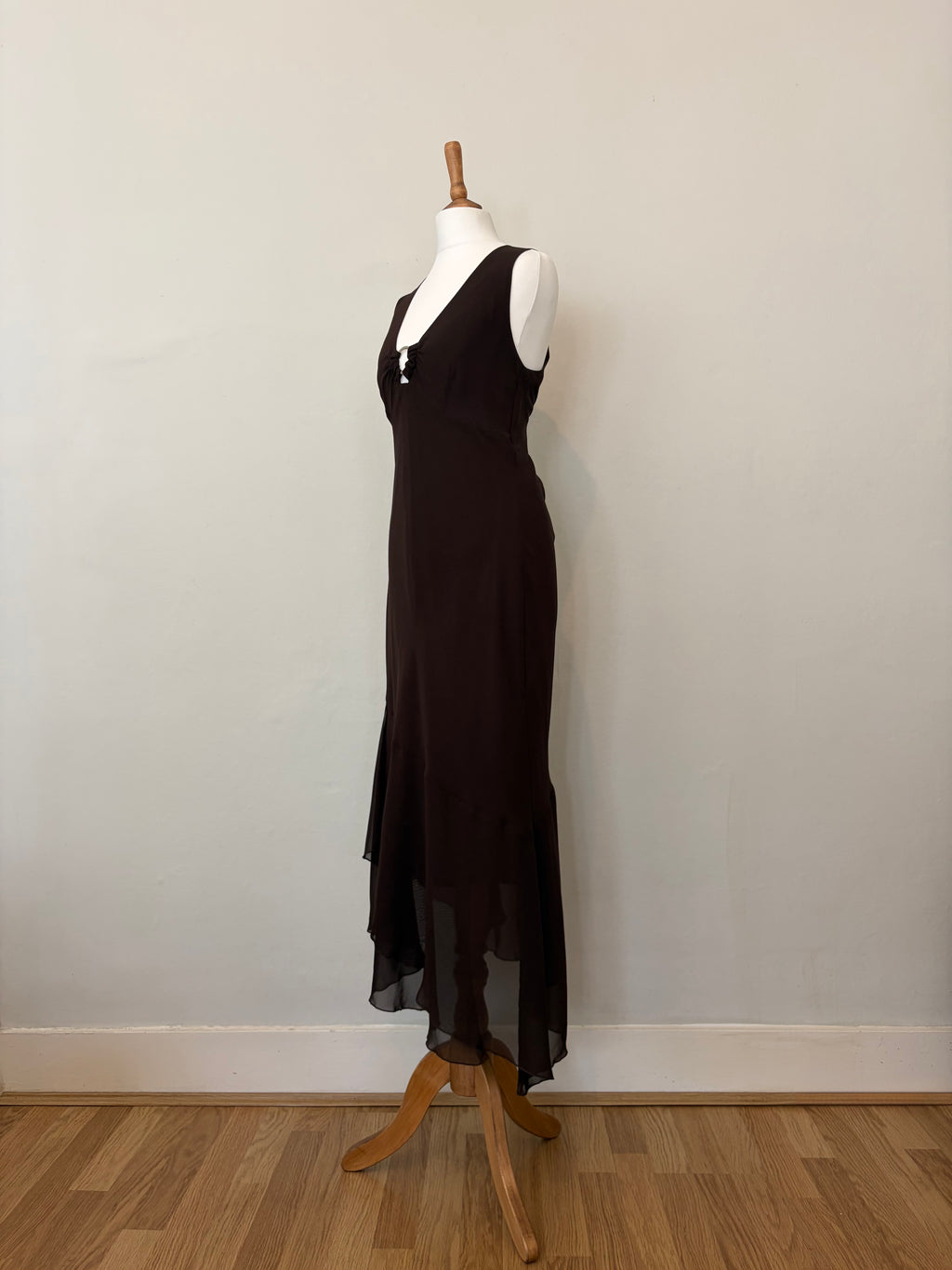 Brown dress with silver hardware