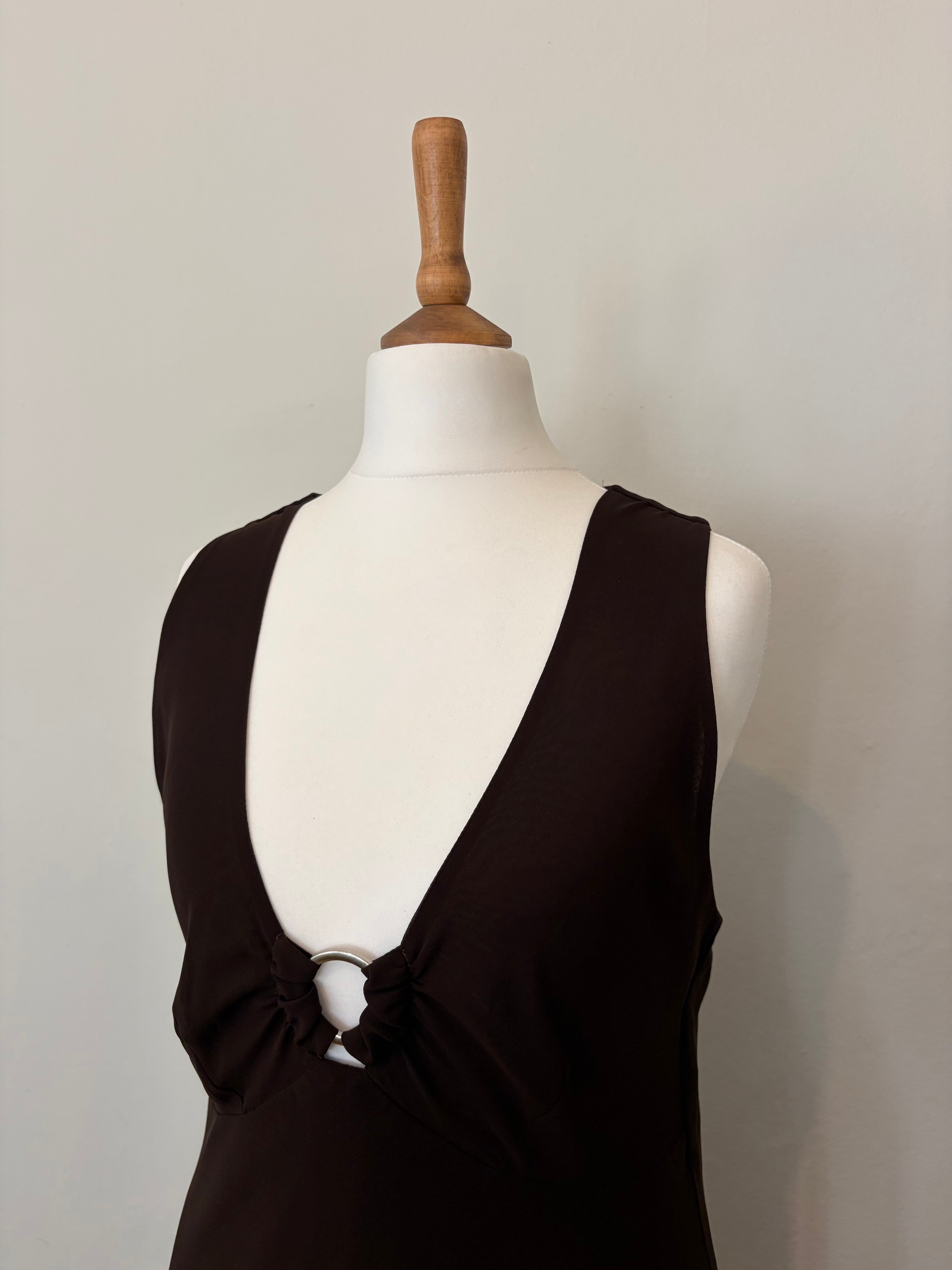 Brown dress with silver hardware