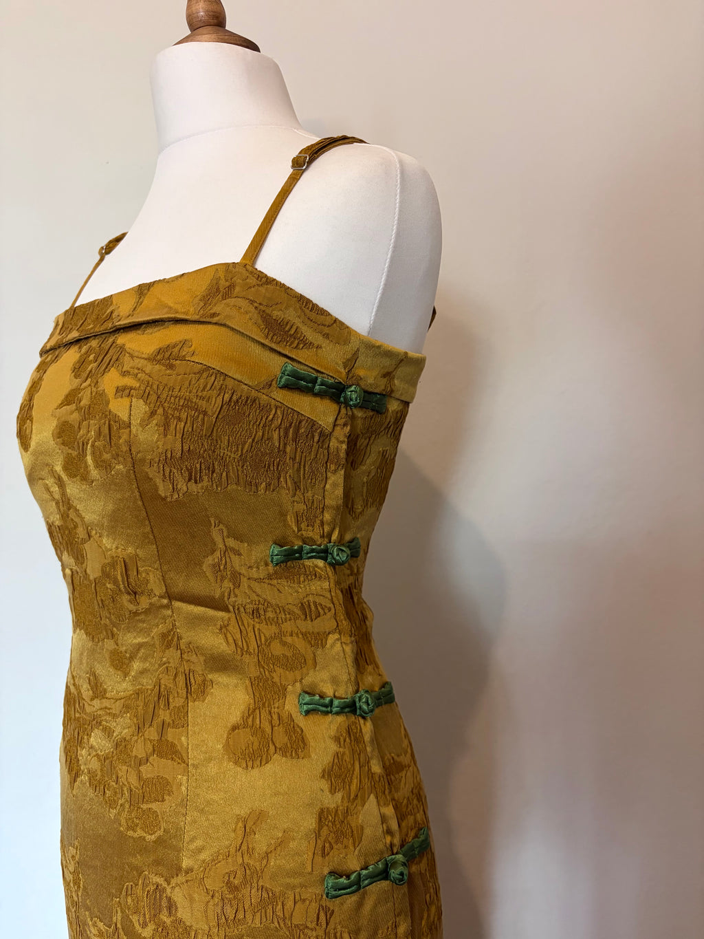 Mustard yellow midi dress
