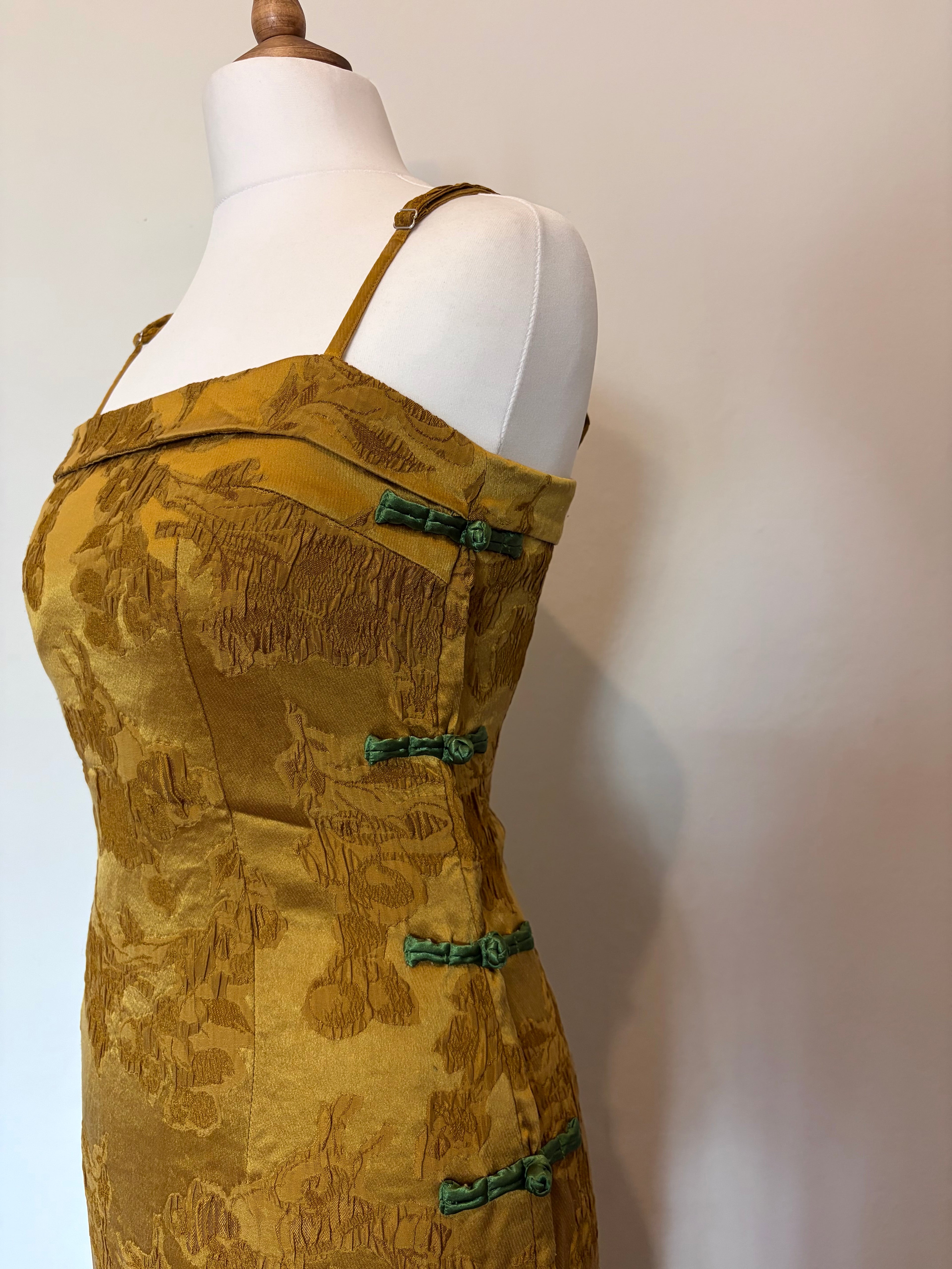 Mustard yellow midi dress