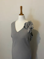 Grey corsage detail dress