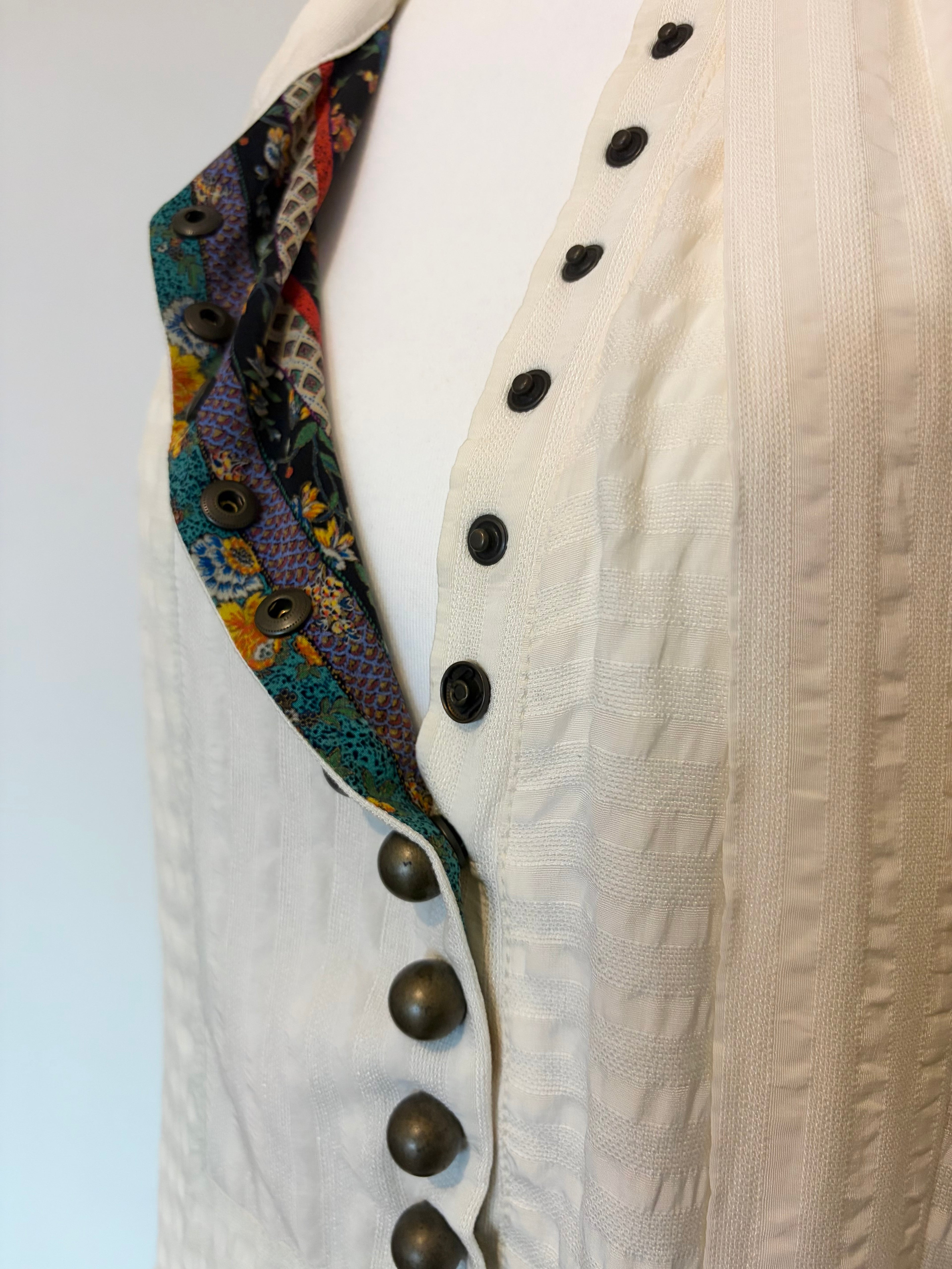 2000's white boho top with scarf