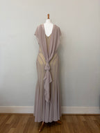 Sheer overlay dress with scarf
