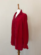 Red 100% cupro shirt with button detail