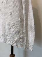 Cotton crochet top with flower details