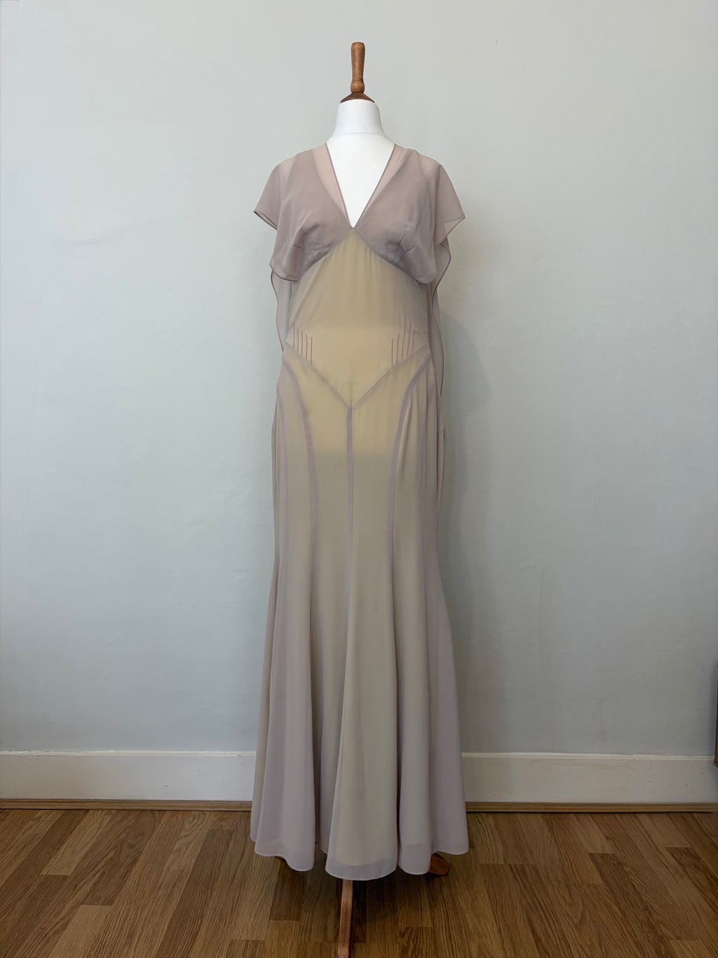 Sheer overlay dress with scarf