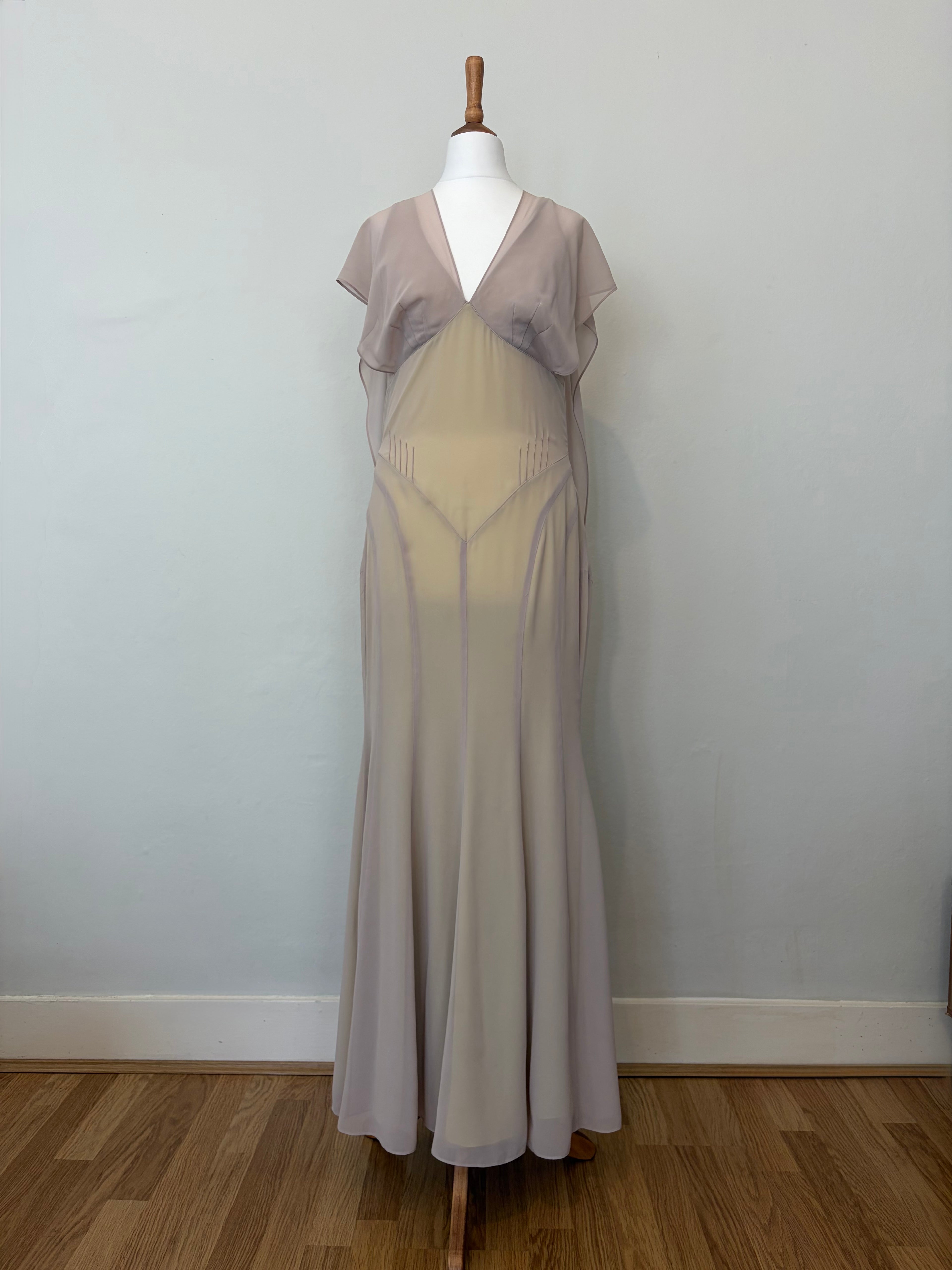 Sheer overlay dress with scarf
