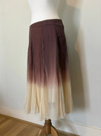 Ombre pleated midi skirt