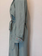 Blue belted trench coat