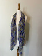 100% silk scarf with beaded trim