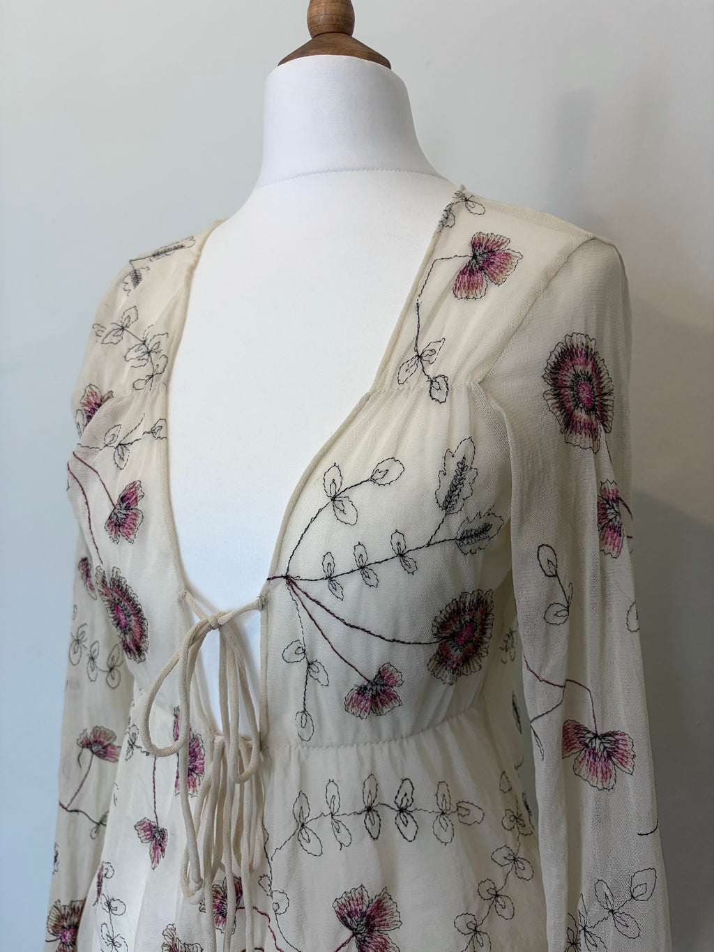 Sheer emboridered top