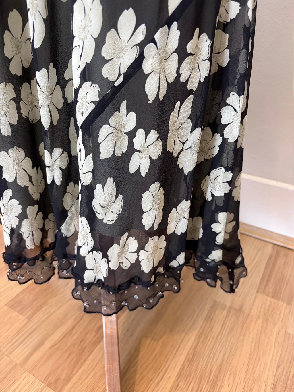 Floral maxi dress with matching scarf