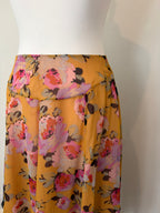 Floral midi skirt with asymmetric hem