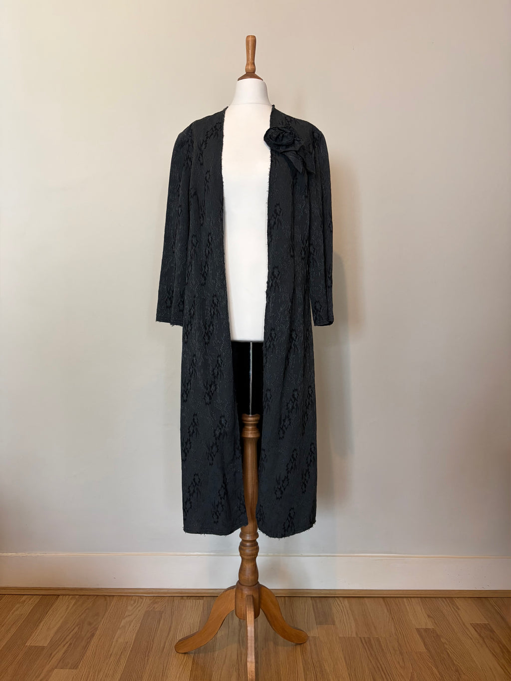 Italian corsage detail duster coat