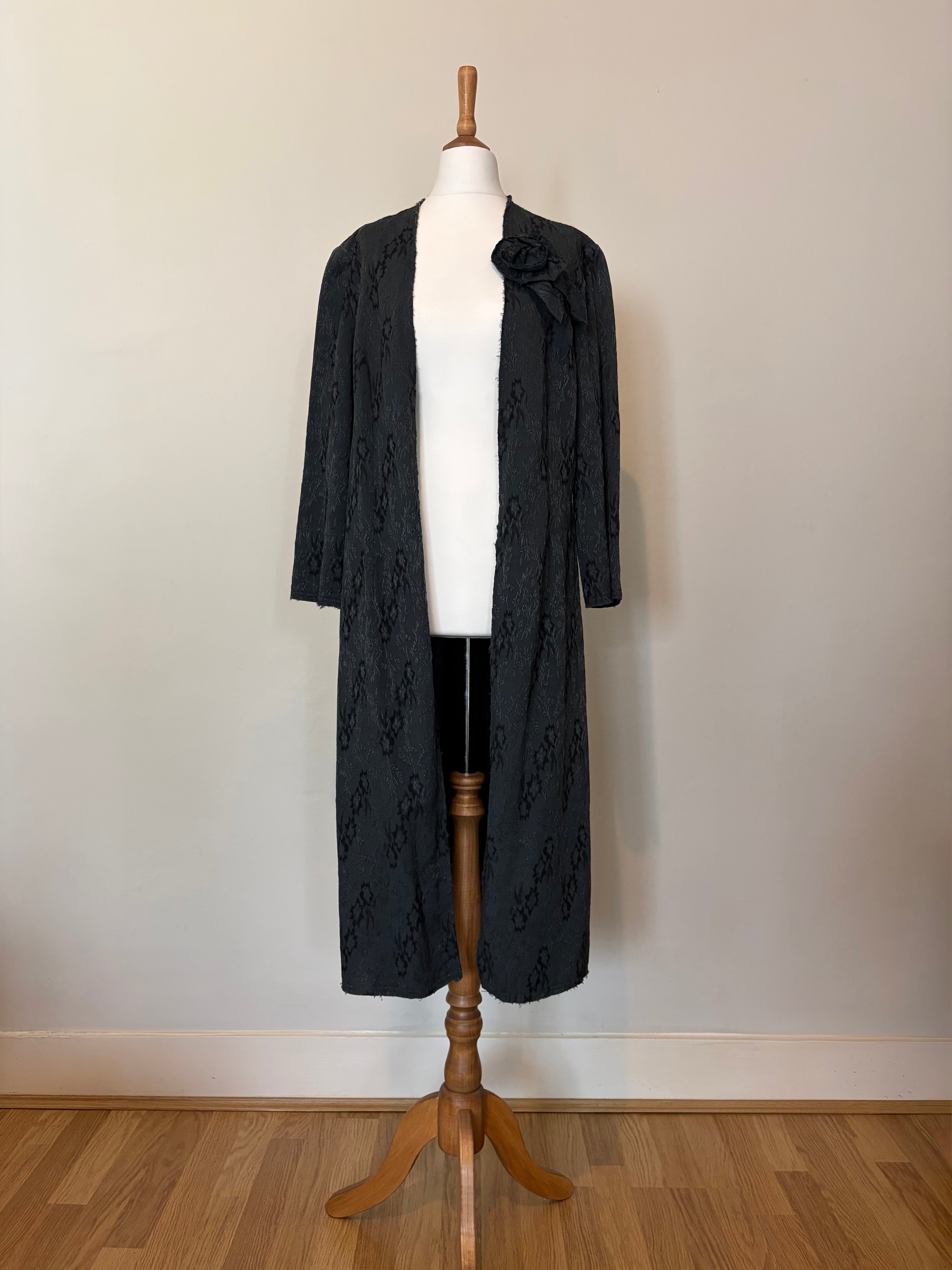 Italian corsage detail duster coat