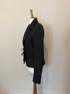 Wool pinstripe ribbon tie jacket