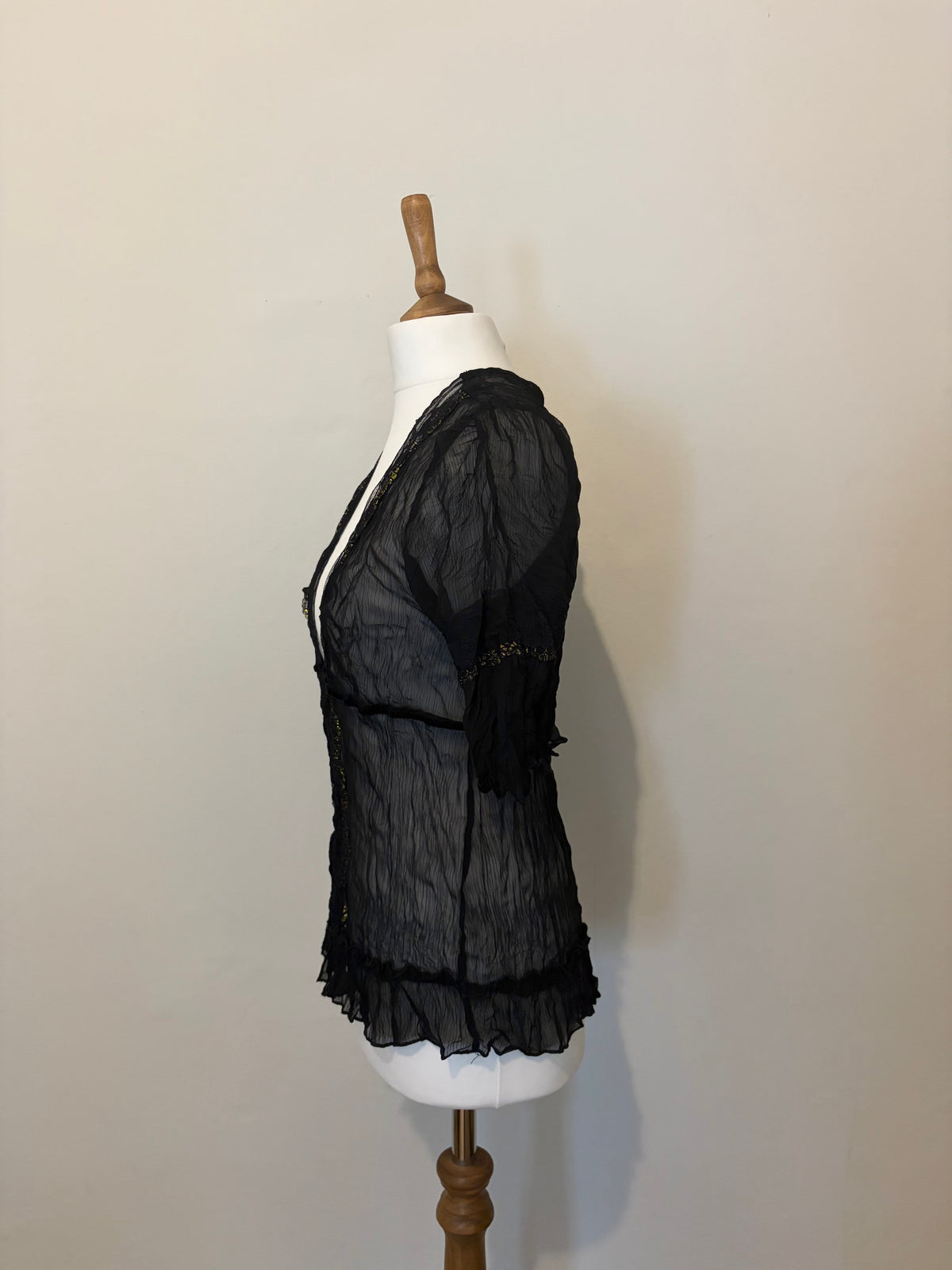 Sheer top with lace details