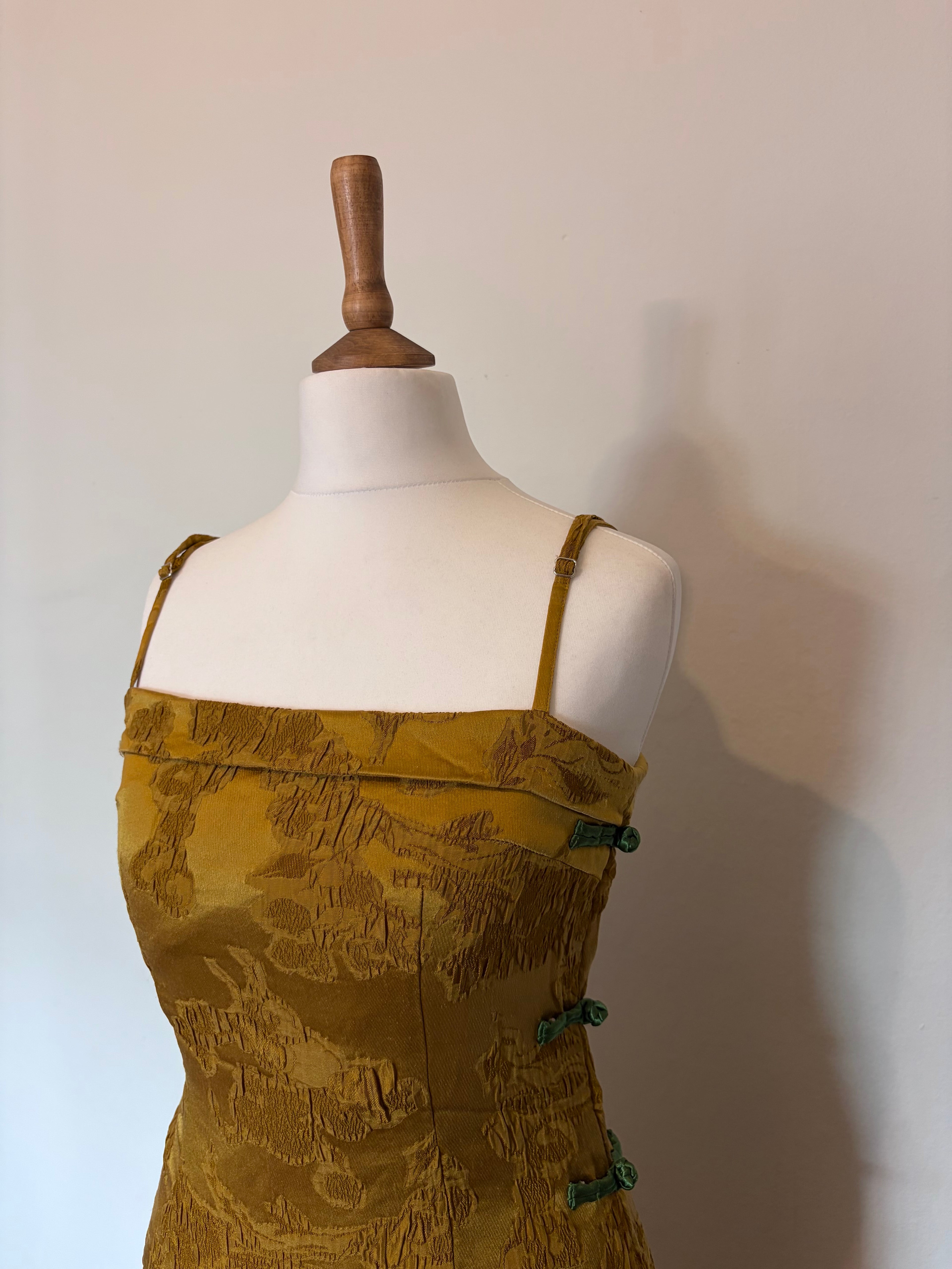 Mustard yellow midi dress