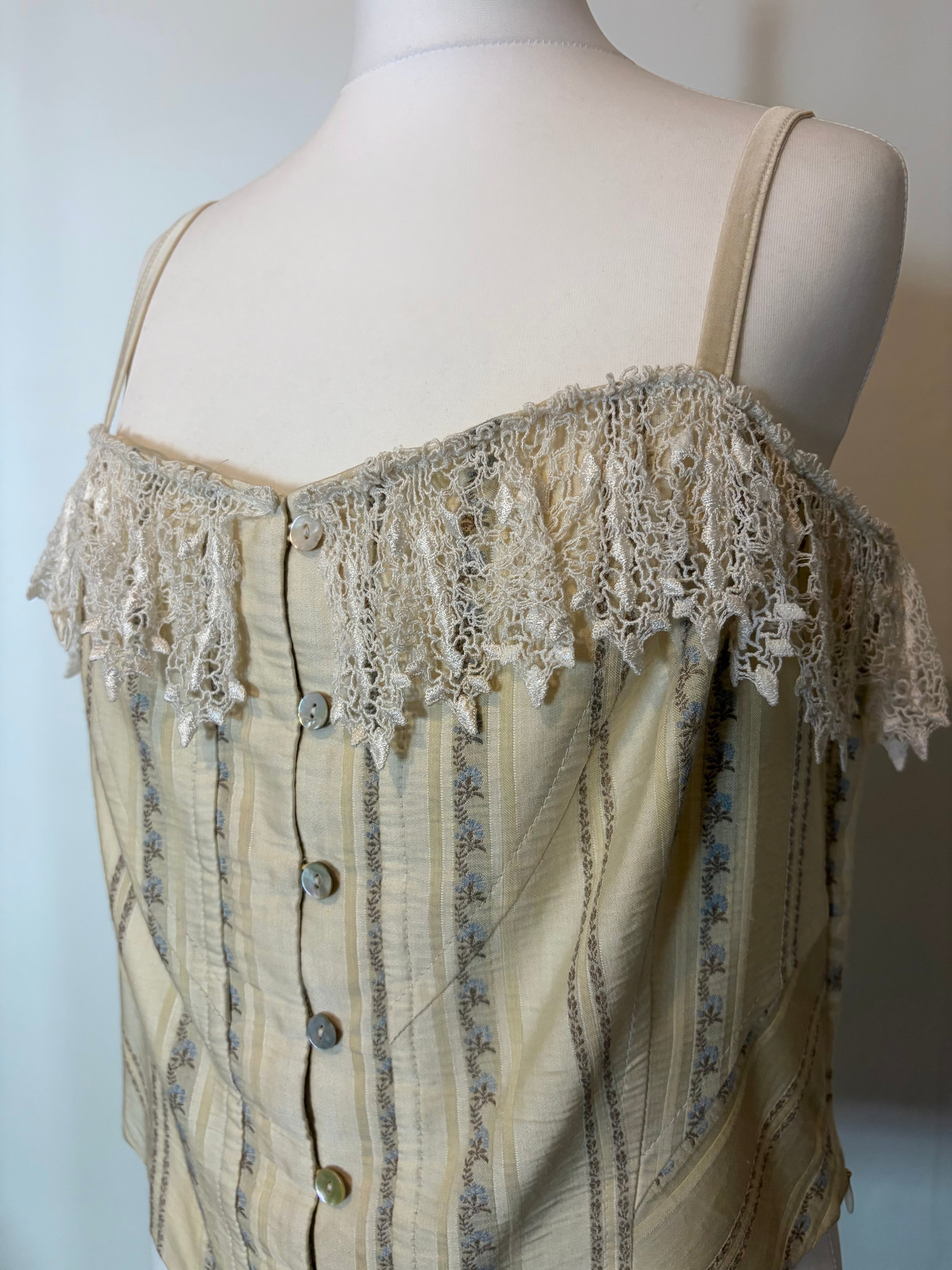 Lace trim corset top