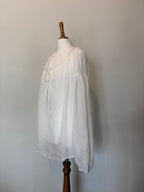 100% linen balloon sleeve blouse