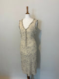 100% silk flower illustrated dress