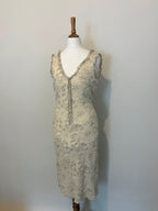 100% silk flower illustrated dress