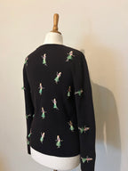 Hula girl embroidered cardigan