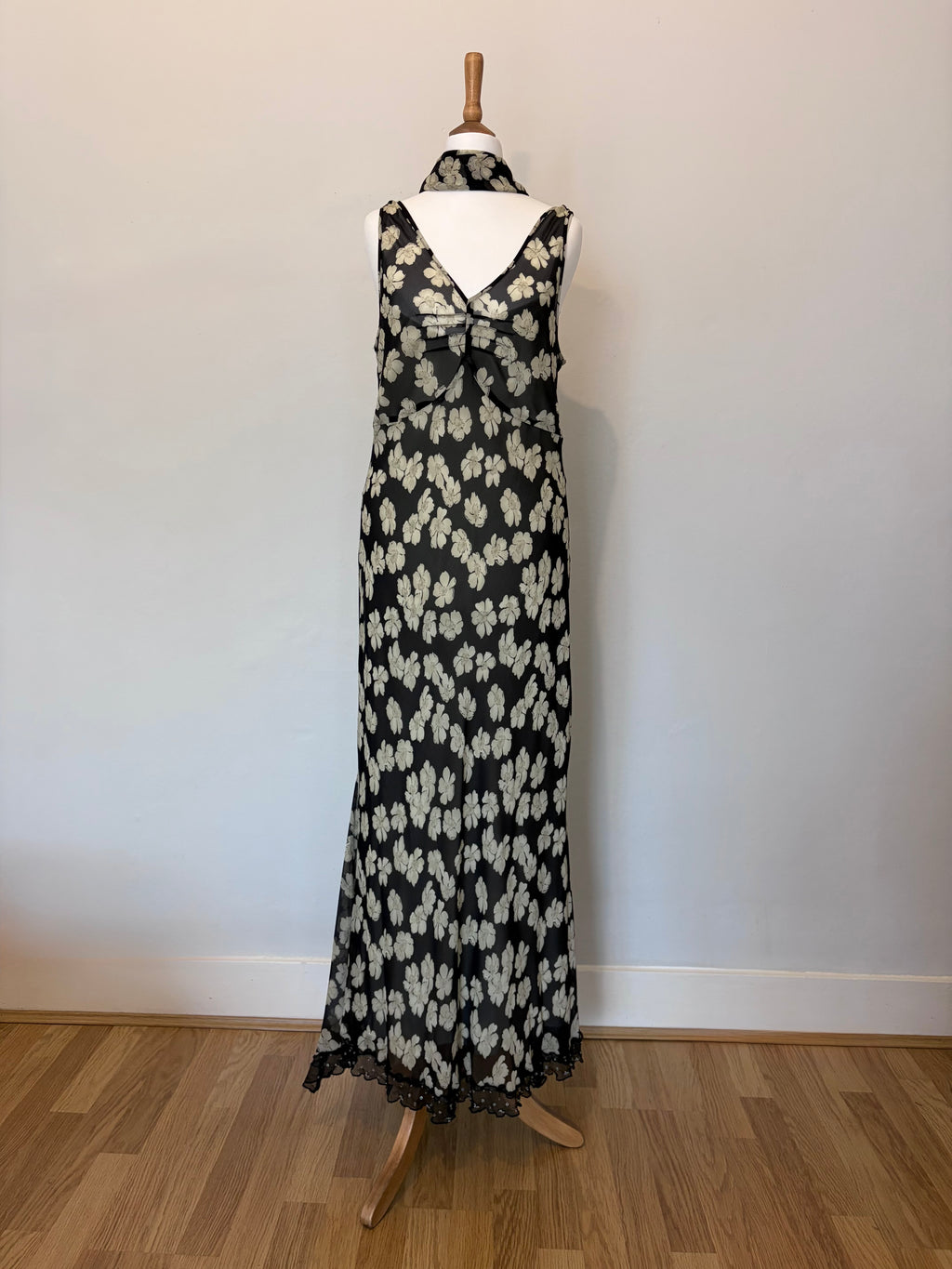 Floral maxi dress with matching scarf