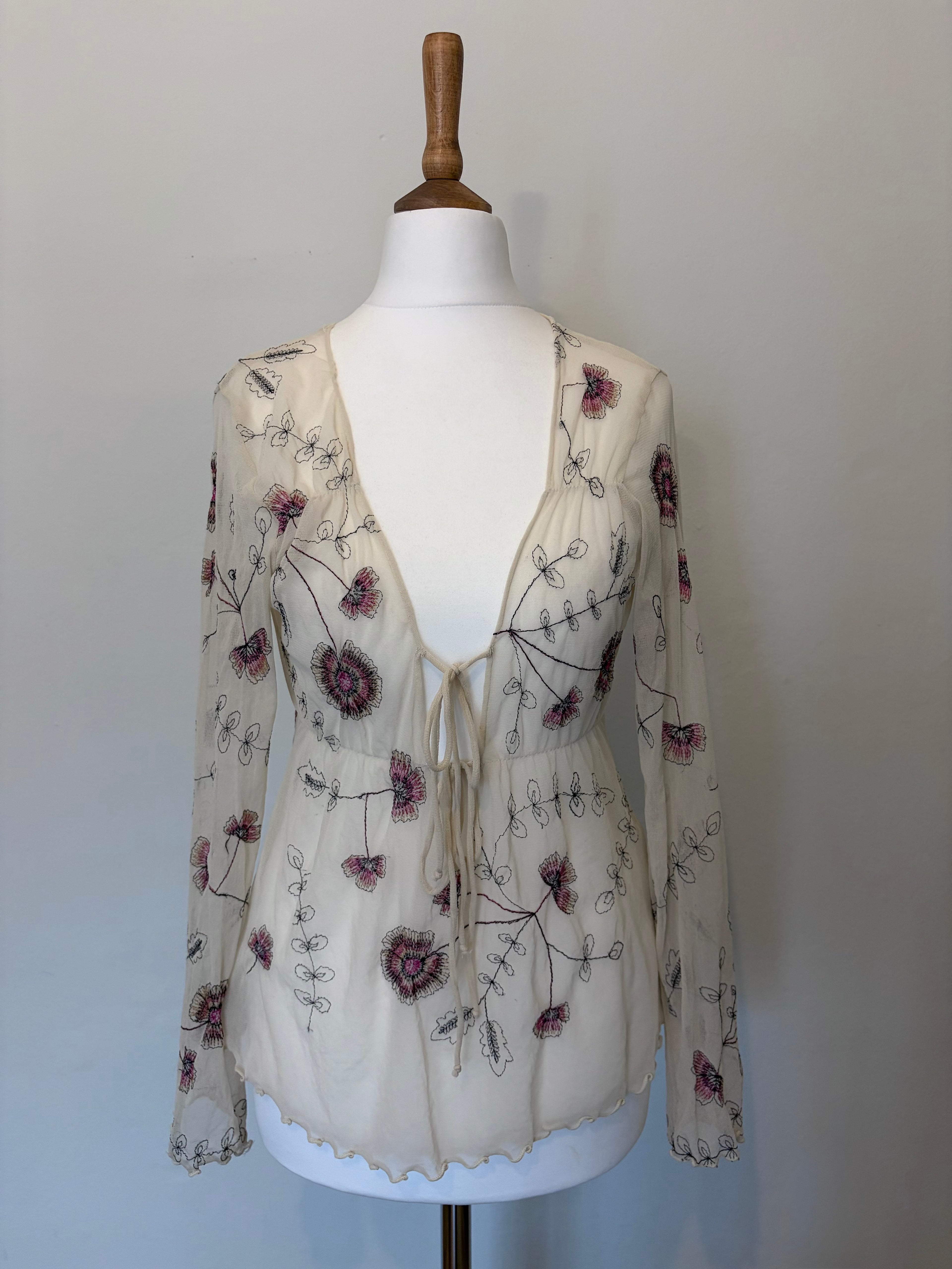 Sheer emboridered top