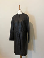 2000s long leather coat