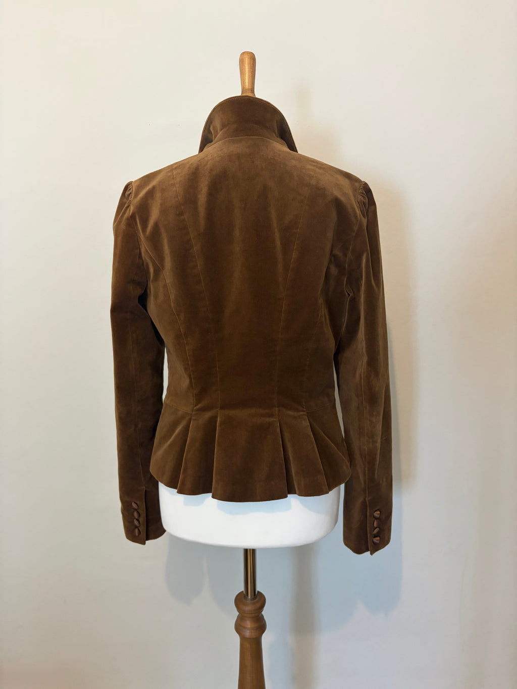 Brown button-up velvet jacket