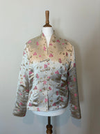 Floral print jacket with button detail