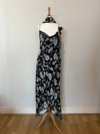 100% silk floral dress with matching scarf