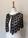 Vintage crochet beaded black cape