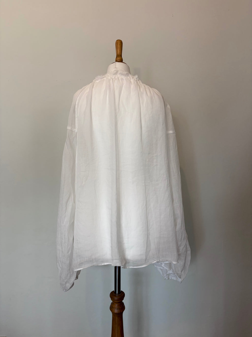 100% linen balloon sleeve blouse