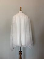 100% linen balloon sleeve blouse