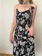 100% silk floral dress with matching scarf