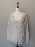 Cotton crochet top with flower details