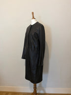 2000s long leather coat