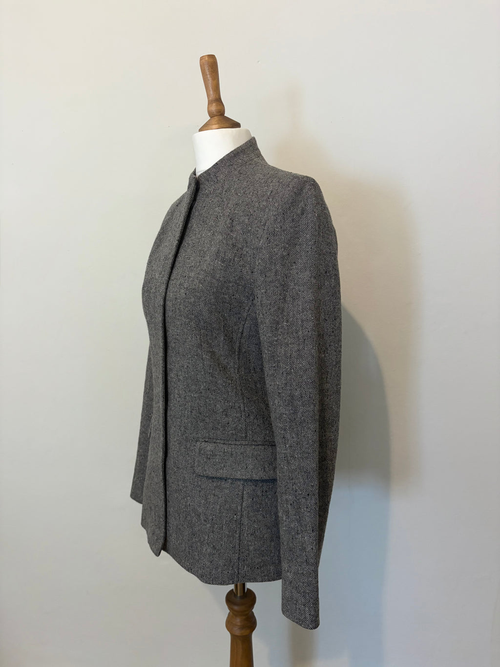 Grey wool-blend tailored jacket