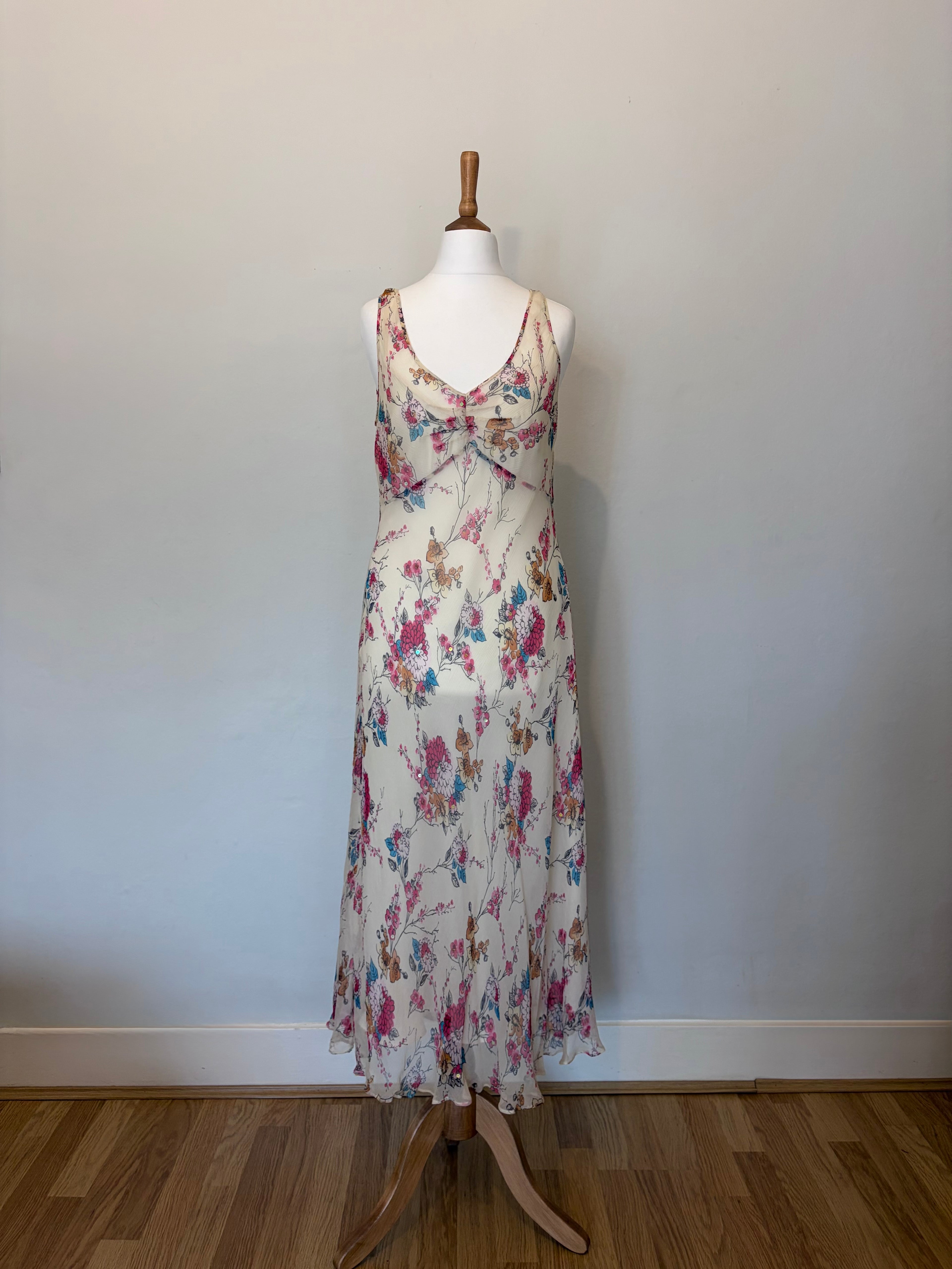 100% silk floral fairy dress