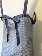 Silk ribbon detail grey dress