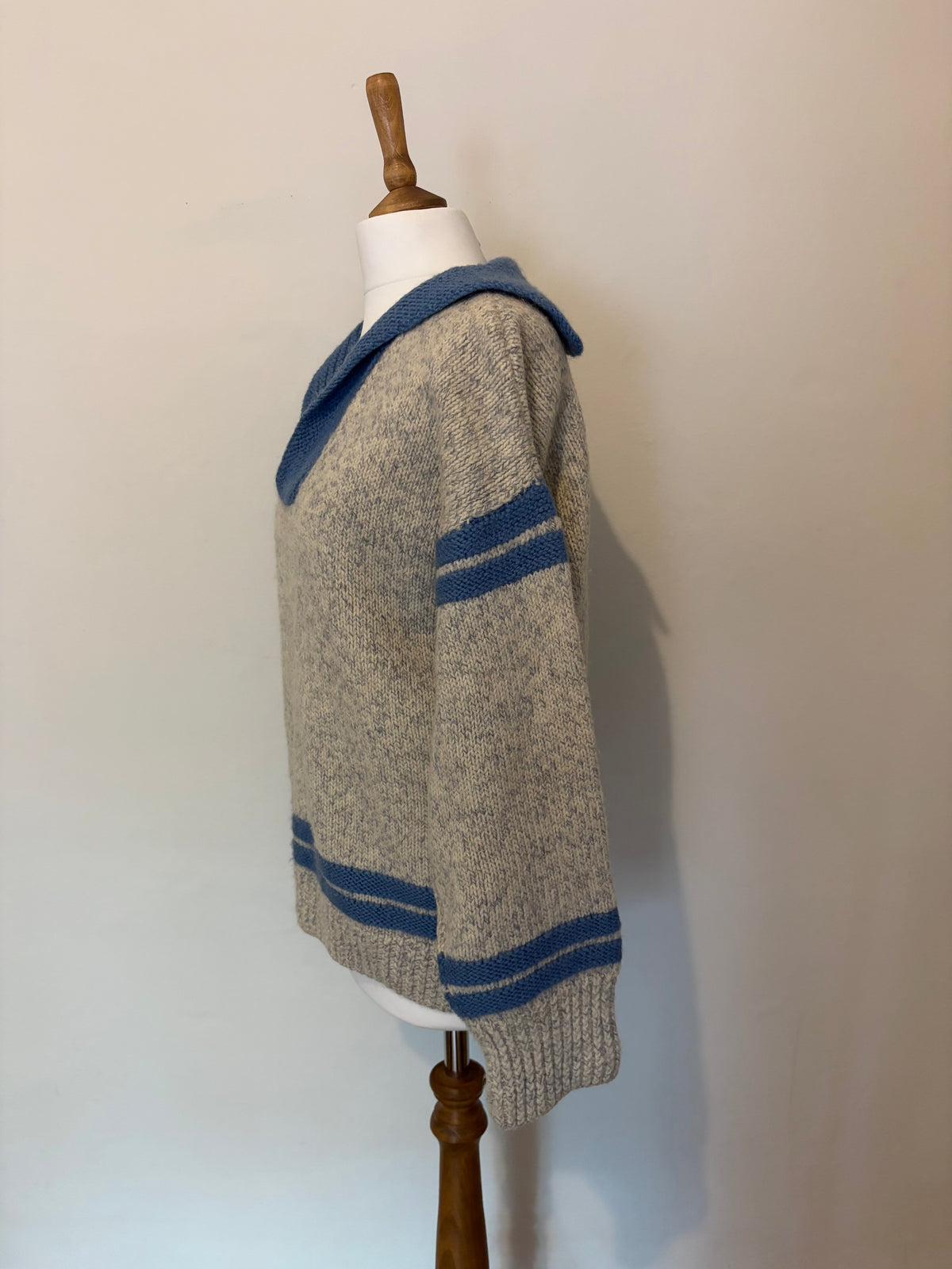 Pure wool sailor collar jumper